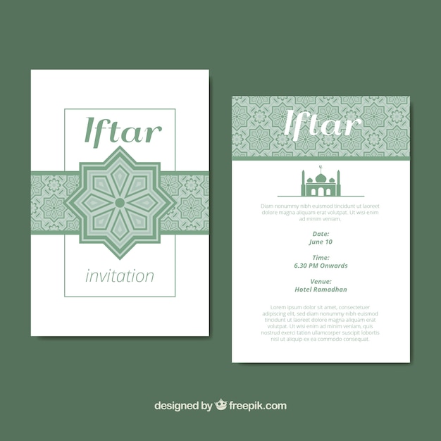 Ornamental iftar invitation