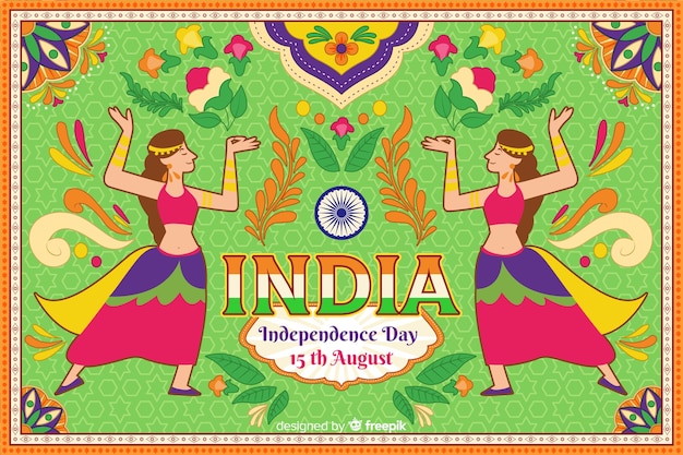 Ornamental india independence day background