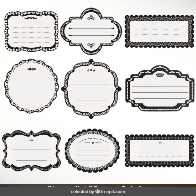 Free vector ornamental labels collection