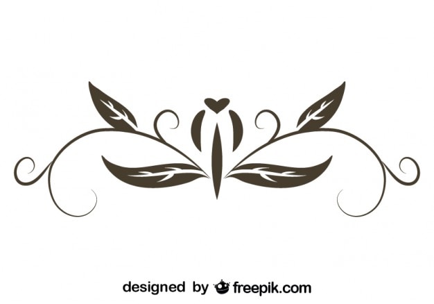 Free vector ornamental leaves text divider element