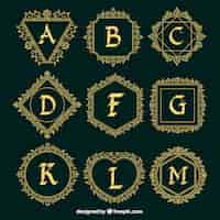 Free vector ornamental logos collection of capital letters