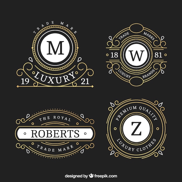 Free vector ornamental luxury hotel logos