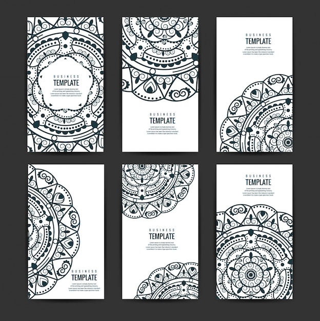 Free vector ornamental mandala business templates