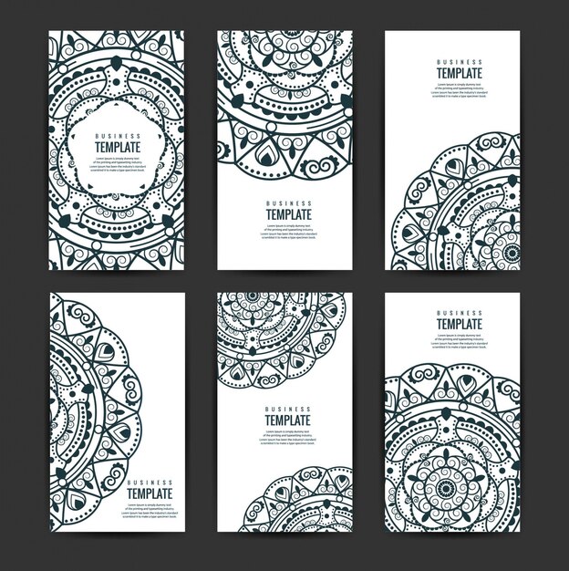 Ornamental mandala business templates