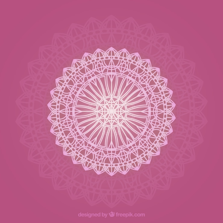 Free Vector ornamental mandala on a pink background