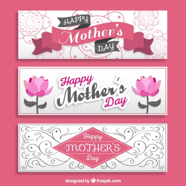 Ornamental mothers's day banners