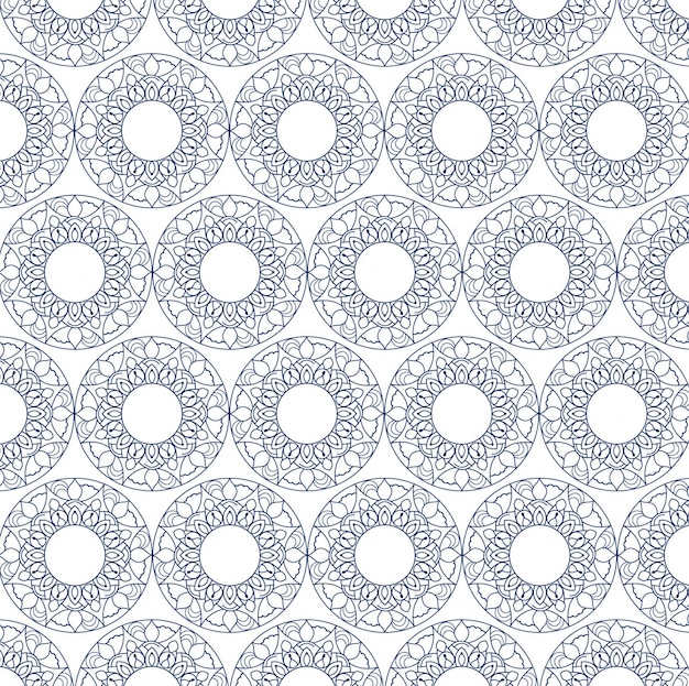 Free vector ornamental pattern of mandalas with circles