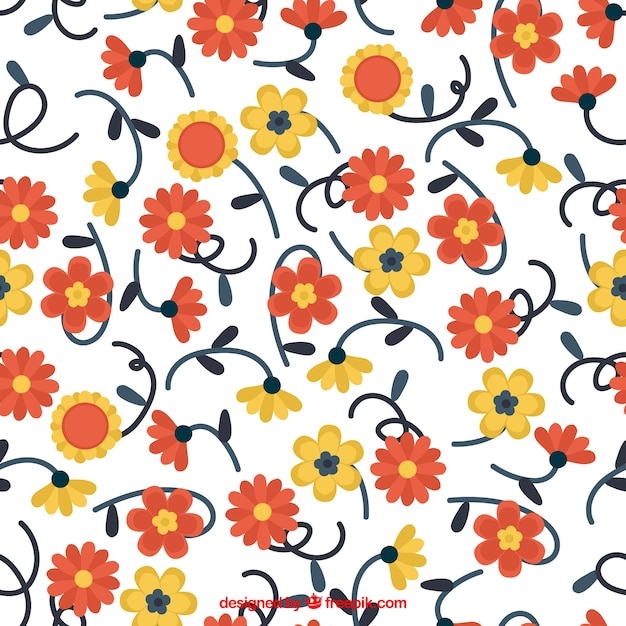 Free vector ornamental pattern of pretty flowers