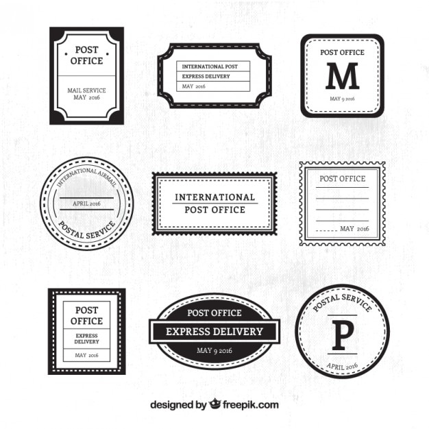 Postage stamp or letter stamp line art icon Stock Vector