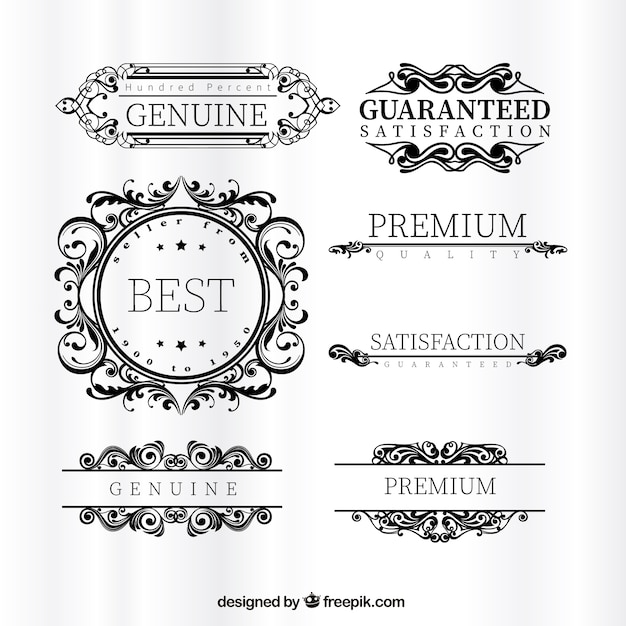 Free vector ornamental premium labels