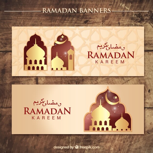 Ornamental ramadan kareem banners 