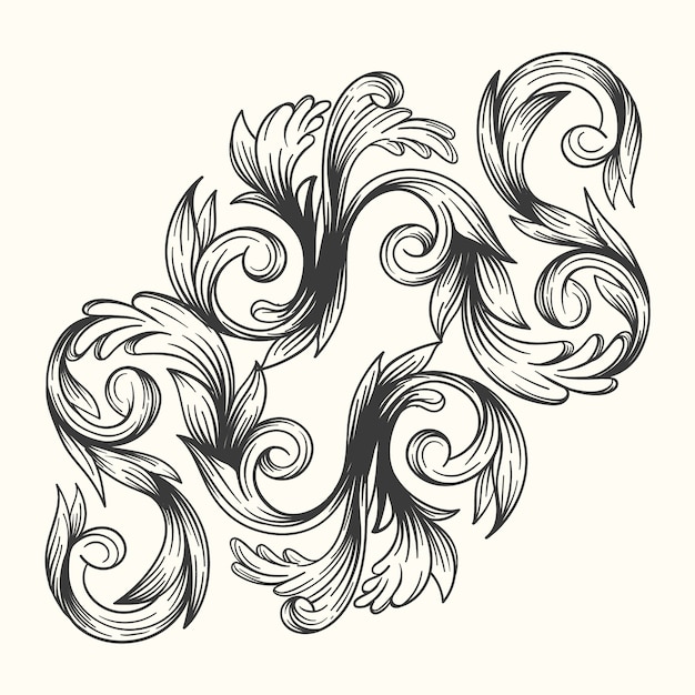 Free vector ornamental realistic hand-drawn border