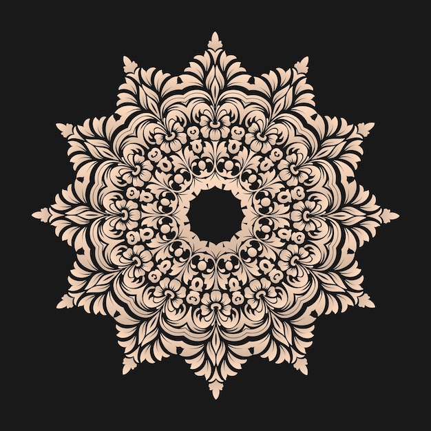 ornamental round lace with damask and arabesque elements