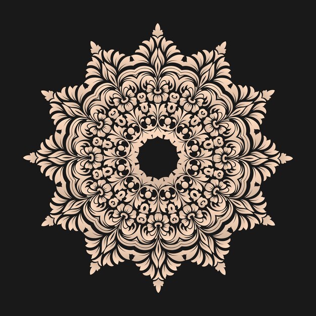 ornamental round lace with damask and arabesque elements