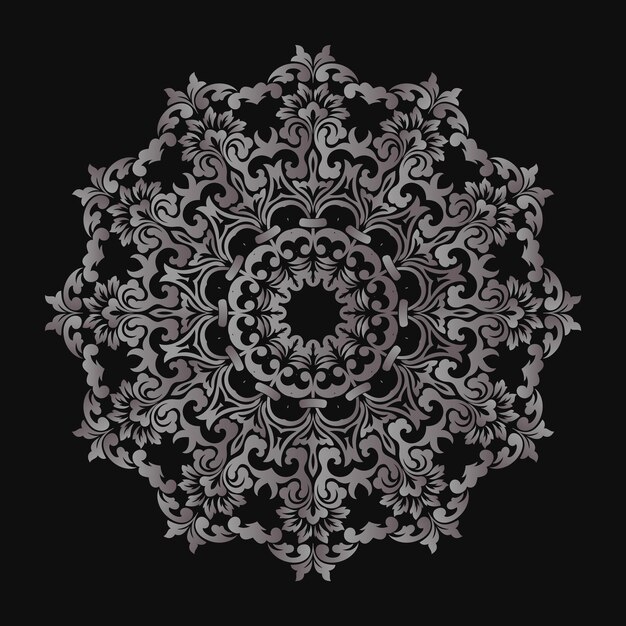 ornamental round lace with damask and arabesque elements.
