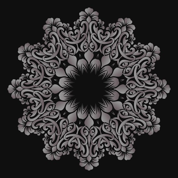 ornamental round lace with damask and arabesque elements.