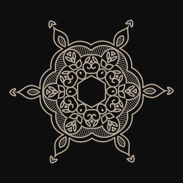 Free vector ornamental round lace with damask and arabesque elements.