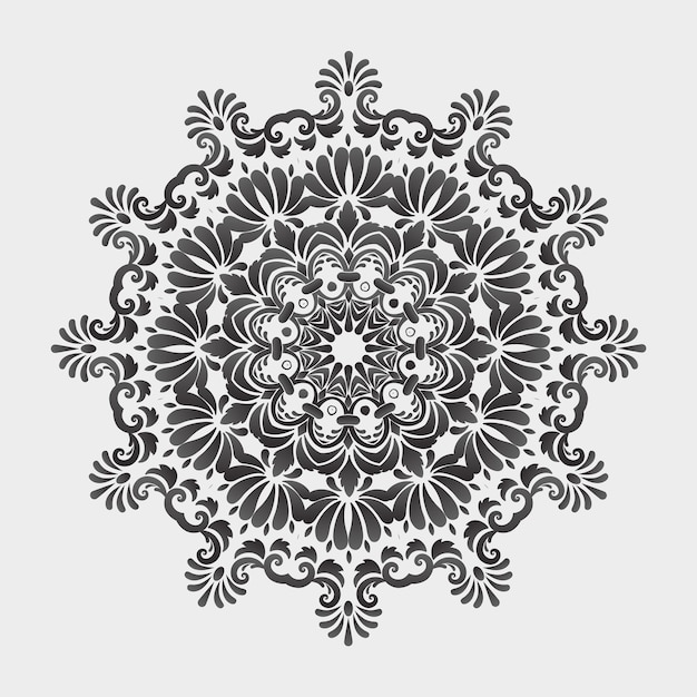 ornamental round lace with damask and arabesque elements.