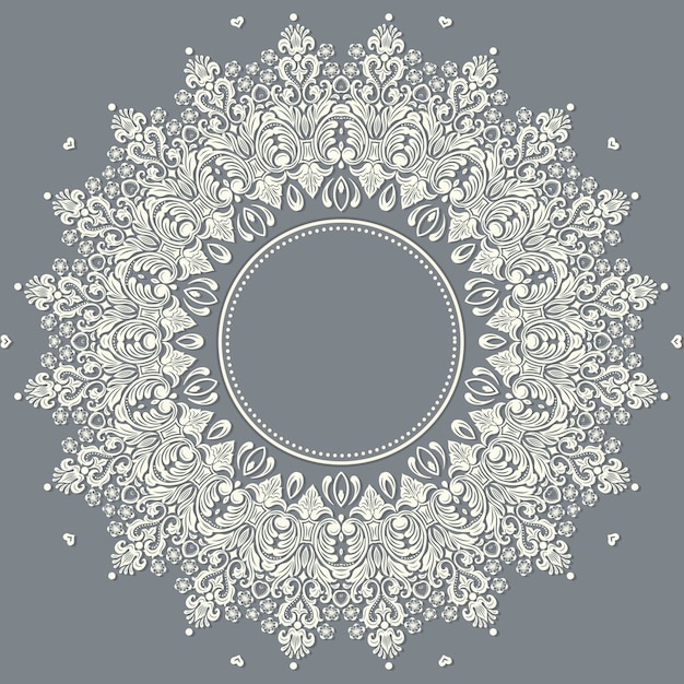 Free vector ornamental round lace with damask and arabesque elements
