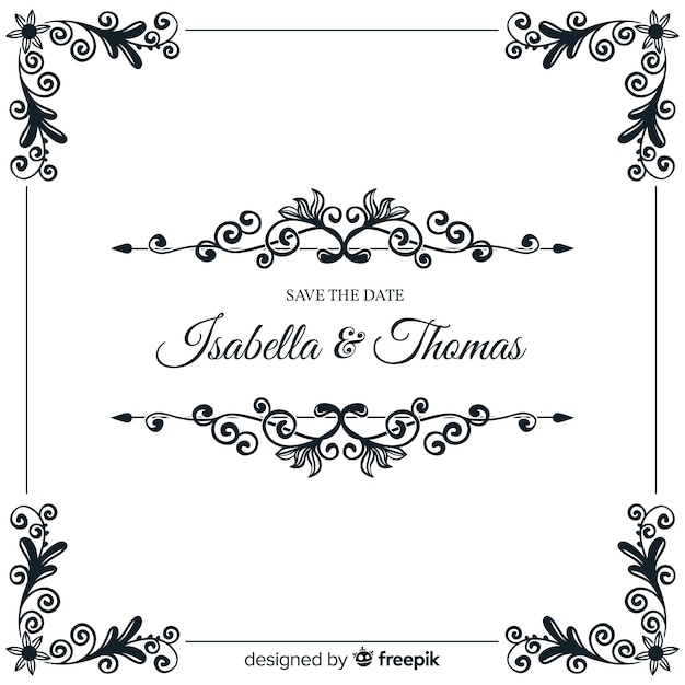 Free Vector | Save the date wedding invitation