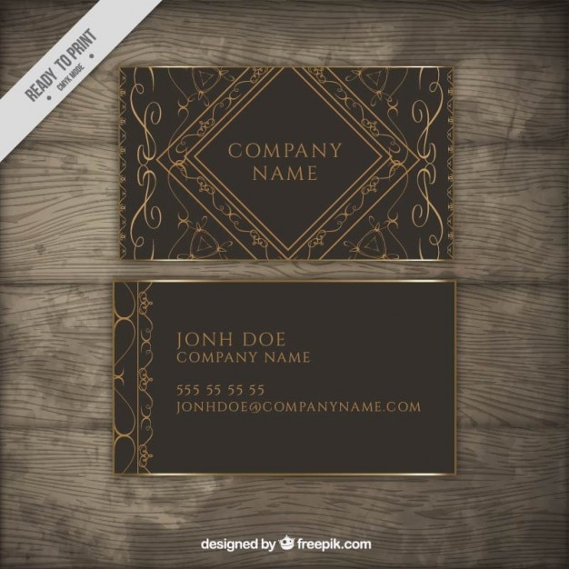 Ornamental vintage corporative card