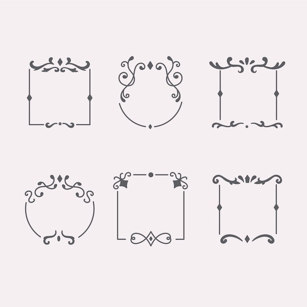 Free vector ornamental vintage frame set