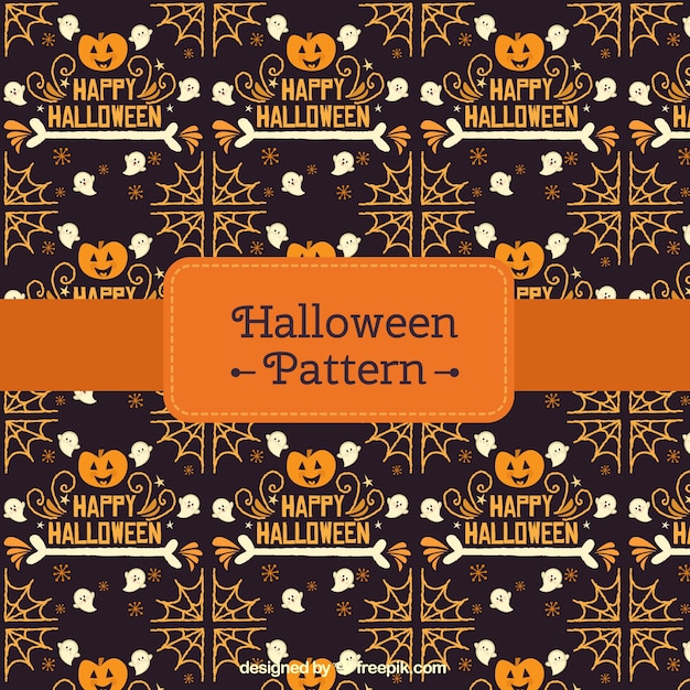 Free Vector ornamental vintage halloween pattern