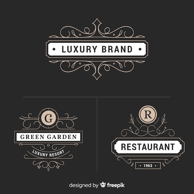 Logo vintage ornamentale con cornice