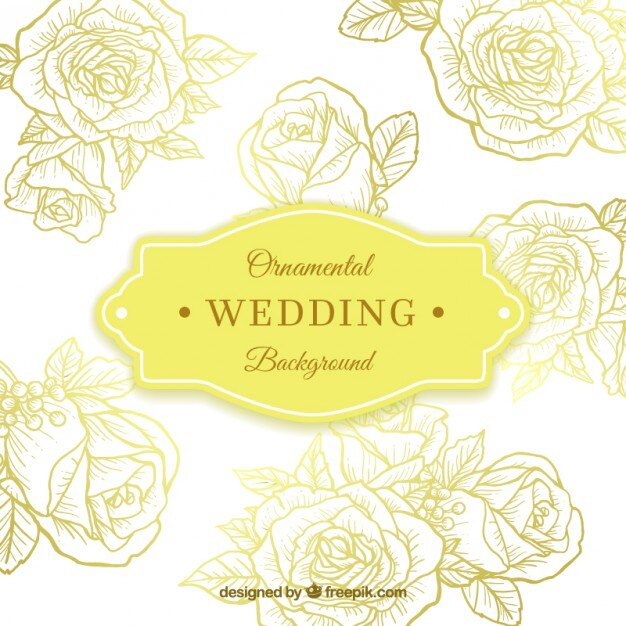 Ornamental wedding background with roses