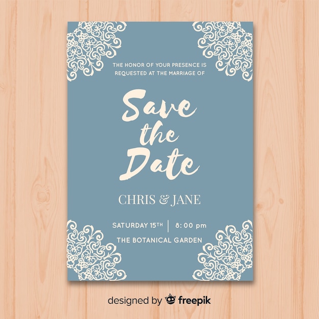 Free vector ornamental wedding card template