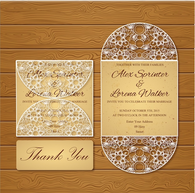 Ornamental wedding card