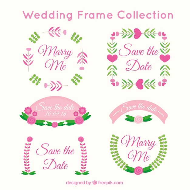 Free vector ornamental wedding frames set