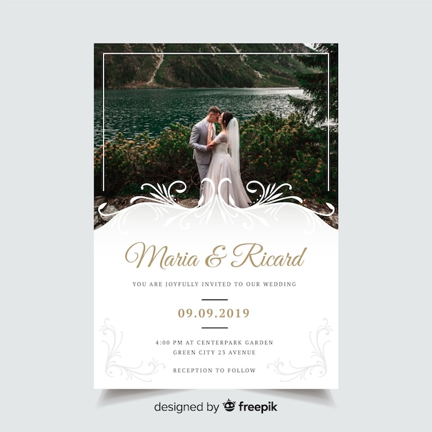 Ornamental wedding invitation template