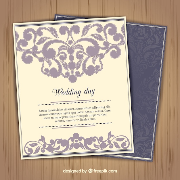 Ornamental wedding invitation