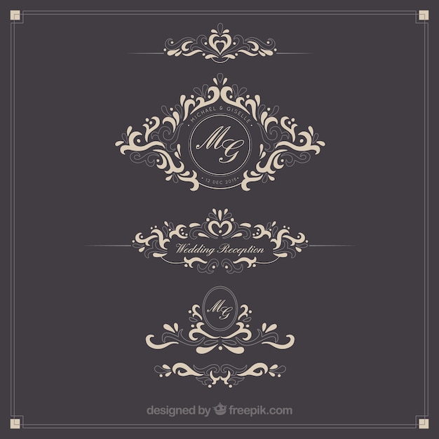 Ornamental wedding logos