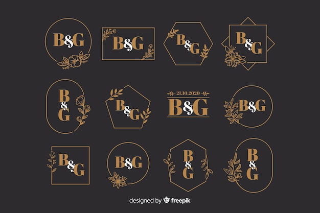 Ornamental wedding monogram collection