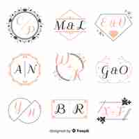 Free vector ornamental wedding monogram collection