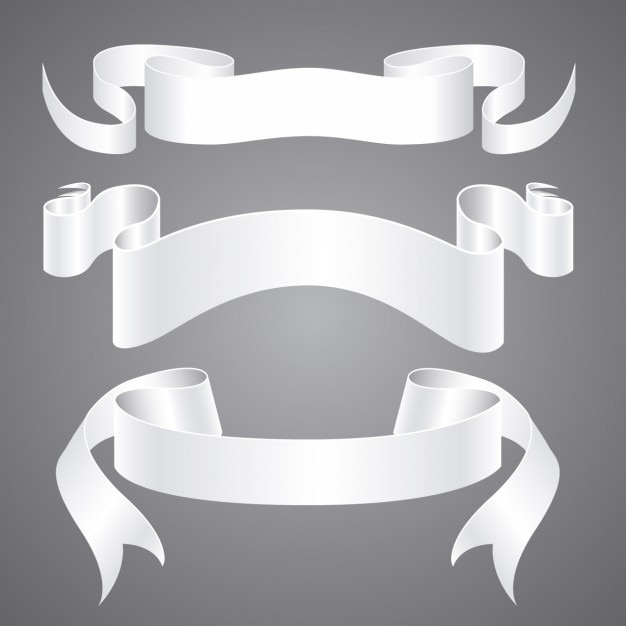 Free vector ornamental white ribbon