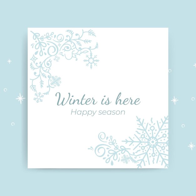 Free vector ornamental winter card template