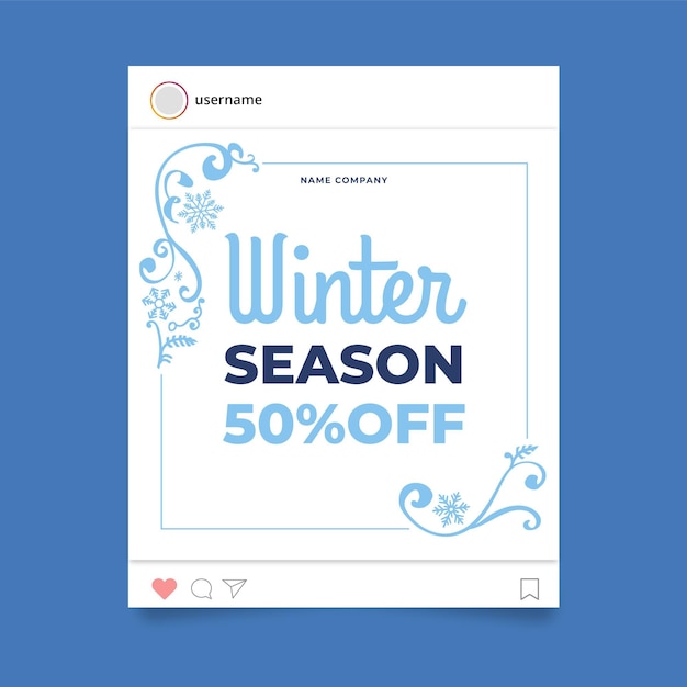 Ornamental winter instagram post template