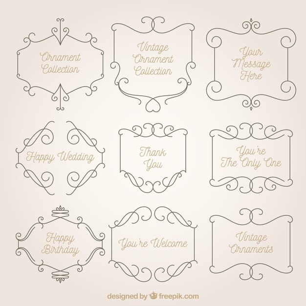 ornaments collection in vintage style