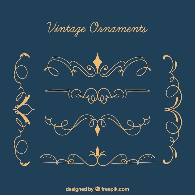 Ornaments collection in vintage style