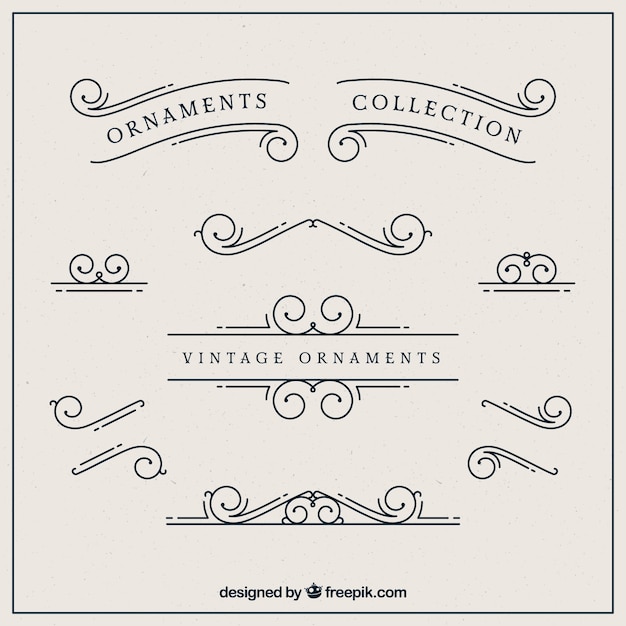 ornaments collection in vintage style