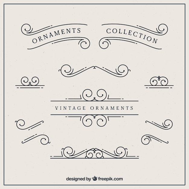 Ornaments collection in vintage style