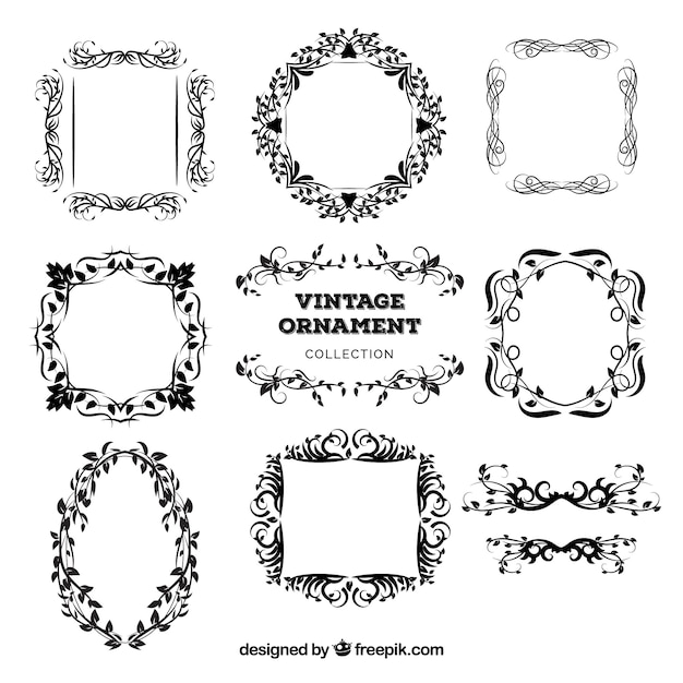 Free vector ornaments collection in vintage style