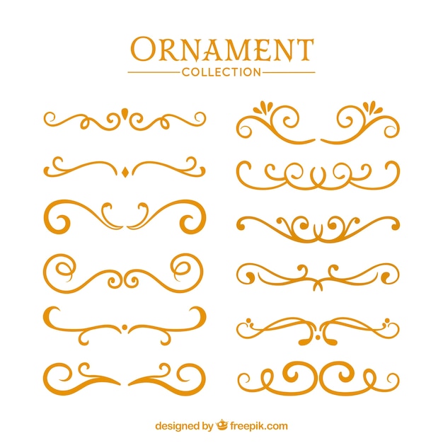 Free vector ornaments collection in vintage style