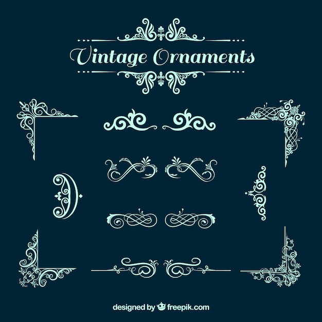 Ornaments collection in vintage style