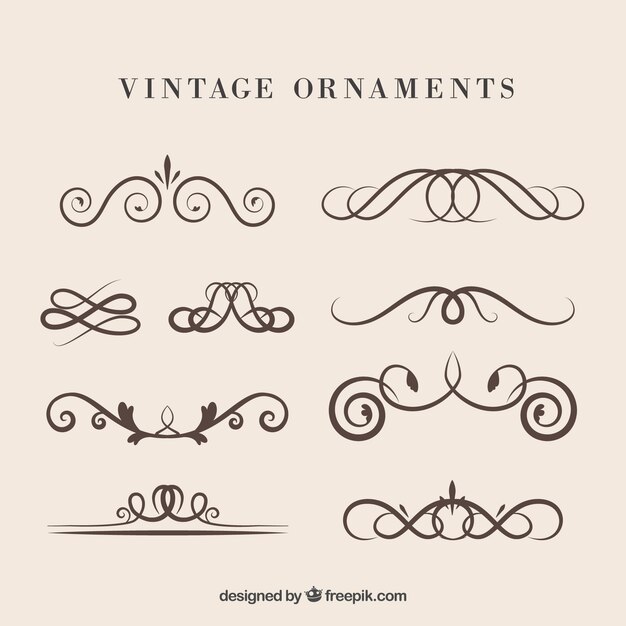 Ornaments collection in vintage style