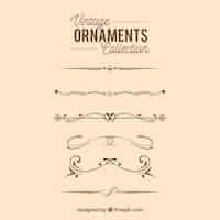 Free vector ornaments collection in vintage style