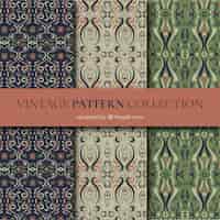 Free vector ornaments patterns collection in vintage style